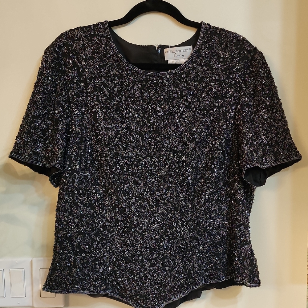 Adrianna Papell Beaded Evening Blouse